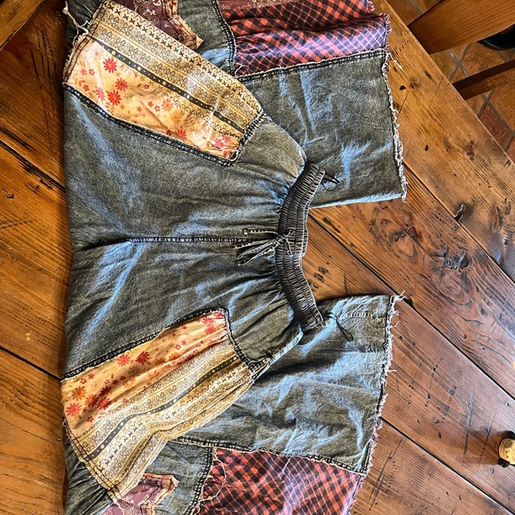 Blue Velvet extreme wide leg patchwork star jeans size small - Picture 13 of 13